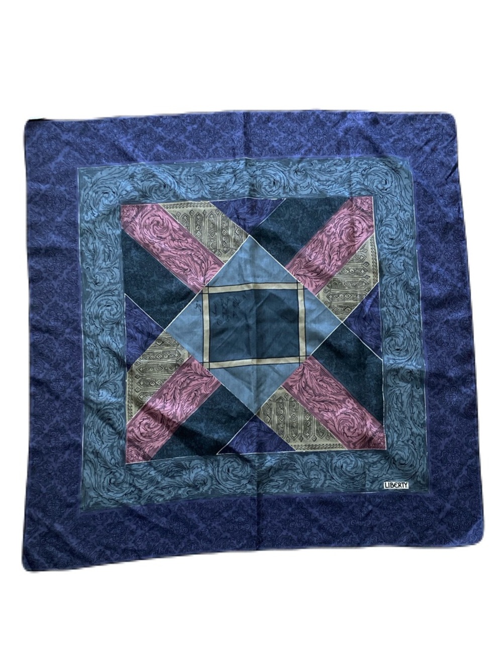 Liberty of London Multicolored Filigree Geometric 100% Silk Scarf